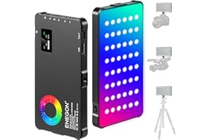ENEGON RGB Video Light, Built-in 4000mAh Rechargeable Battery LED Camera Light Full Color 24 Common Light Effects, CRI≥95 2500-9000K LED Video Light Panel with Power Bank Function.