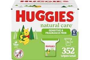 Huggies Natural Care Sensitive Baby Wipes, Unscented, Hypoallergenic, 99% Purified Water, 2 Refill Packs (352 Wipes Total)