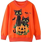 HILEELANG Young Girl Sweatshirts Halloween Christmas Cotton Crewneck Long Sleeve Pullover Tops