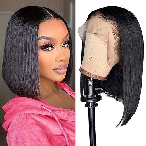 Bob Wig Human Hair 13x4 Frontal Lace Wig Human Hair 180 Density