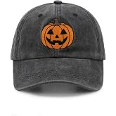 Waldeal Halloween Pumpkin Face Hat for Men and Women | Adjustable Spooky Season Cap for Men Women, Funny Party Hat Orange