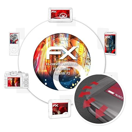 atFoliX Schutzfolie passend für Ninetec Smartfit F2 Folie, entspiegelnde und Flexible FX Displayschutzfolie (3X)