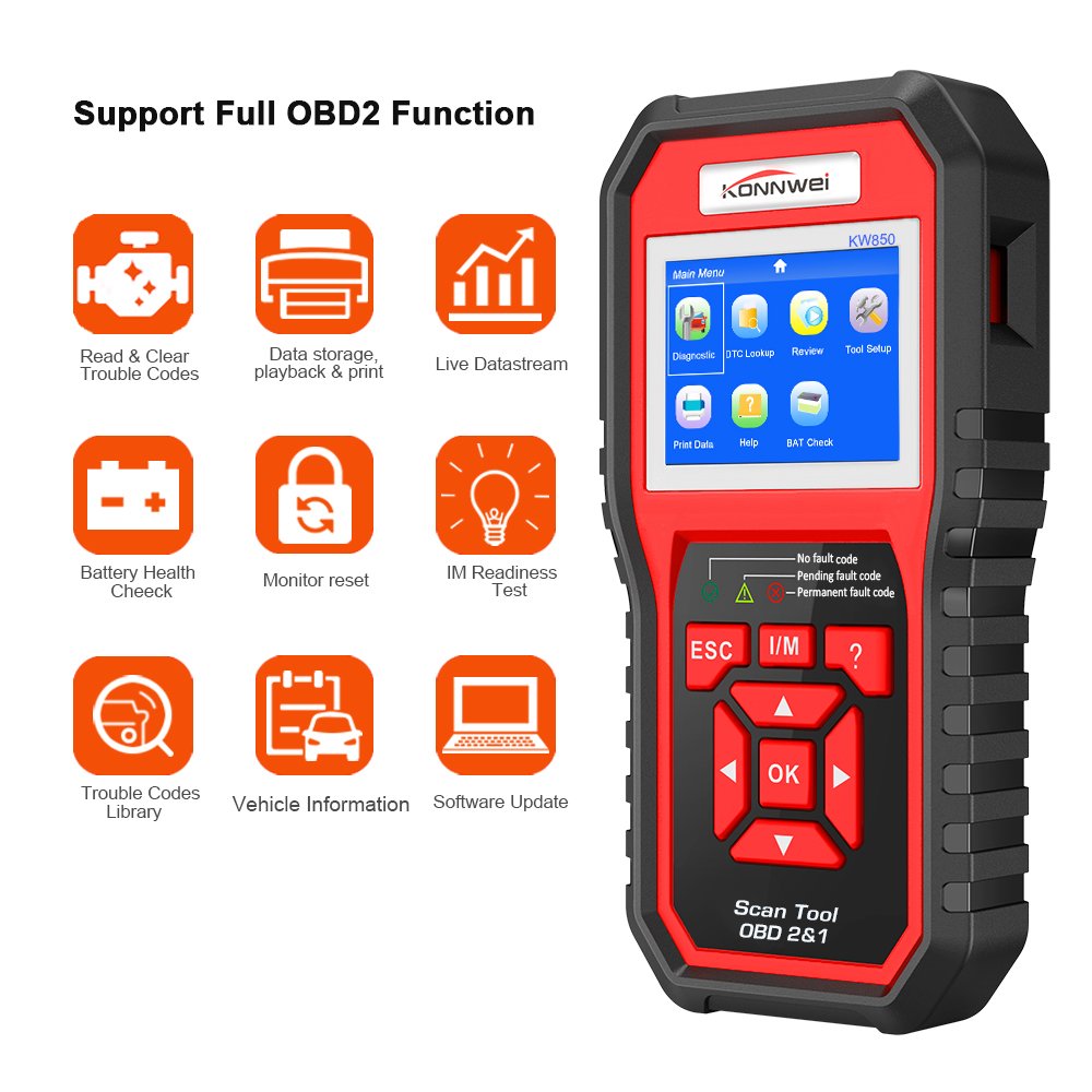 KONNWEI KW850 OBD2 Eobd Diagnose Code Scanner Lesen