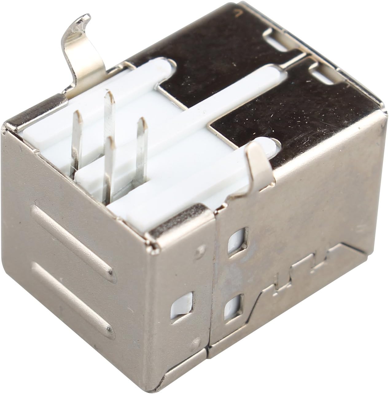 Futheda 10 PCS Micro USB2.0 Jack Socket Connector Type B Female Port 4 Pin 90 Degree PCB DIP, Silver,White - Image 5