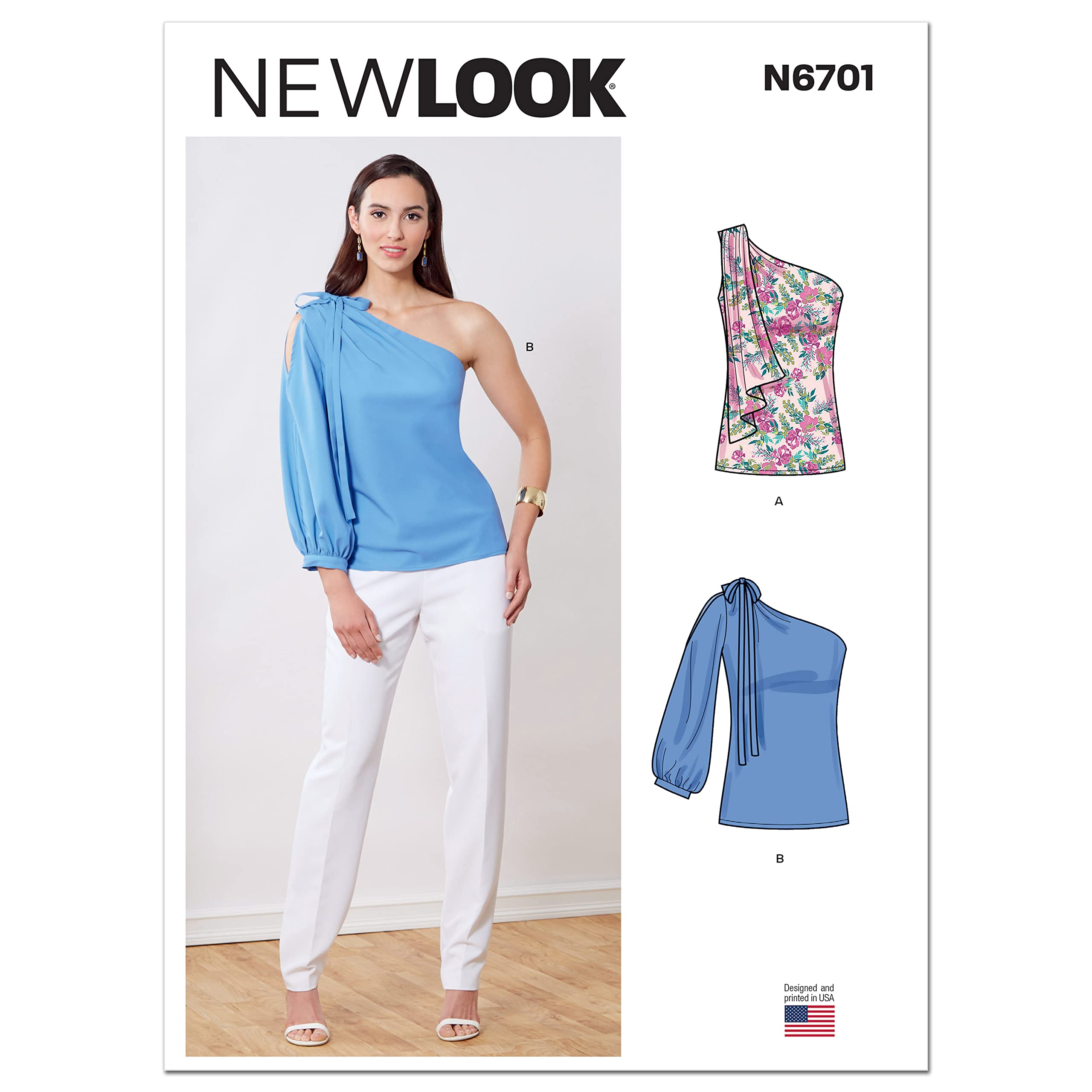 New Look Sewing Pattern N6701 Misses' Set of One-Shoulder Tops