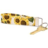 LNKRE JEWELRY Women Floral Wristlet Keychain, Hand Wrist Lanyard Key Chain Holder Work for Key Wallets