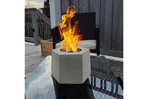 Table top firepit, Mavalzy Indoor Tabletop Rubbing Alcohol Fire pits for Outdoor Fireplace Concrete Bowl Pot Portable Fire with Extinguisher