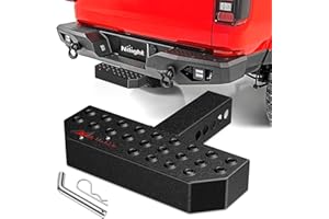 Nilight Hitch Step with 2" Hitch Receiver Rear Bumper Guard Protector 11.9 Inch with 5/8” Hitch Pin Clip Upgraded Textured Bl