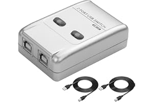 CERRXIAN USB2.0 Manual Printer Sharer Switcher,2 in 1 Out Printer Sharing Device Adapter,2-Port USB B Print Switch Hub Conver