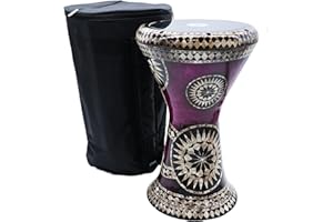 The 18 '' Sombaty Horizon Zaza Percussion Egyptian Style Darbuka With 9'' Drum Head (Purple Haze-9'')
