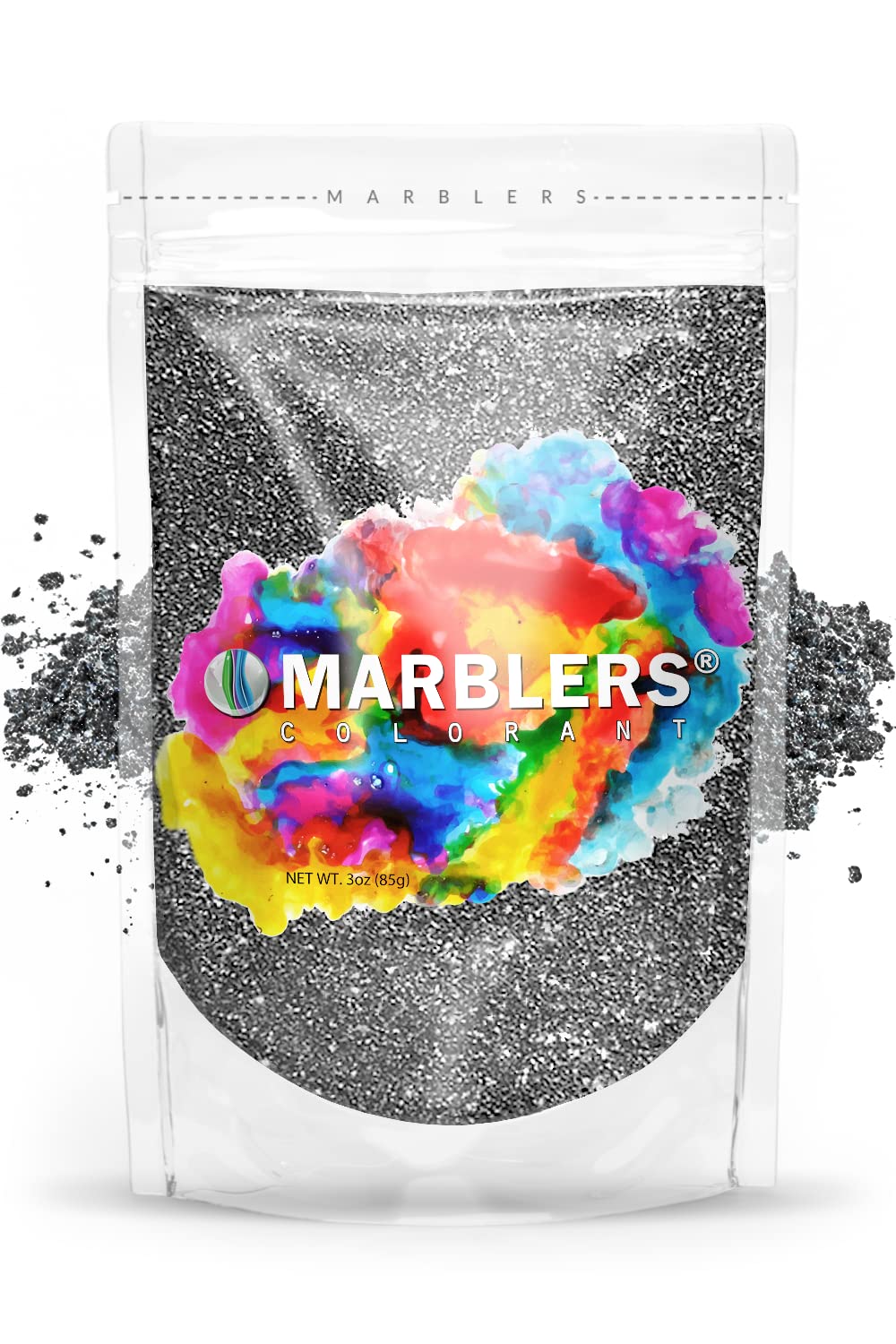 MARBLERS Black Mica Powder [Midnight Pearl] 3oz (85g) | Cosmetic Grade | Epoxy Resin Pigment | Dye | Non-Toxic, Vegan, Cruelty-Free | Lip Gloss, Nails, Body Butter | Bath Bomb, Candle & Soap Making