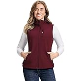 Outdoor Ventures Women's Hooded Lightweight Softshell Vest, Windproof Fleece Lined Sleeveless Jacket for Golf Running Travel