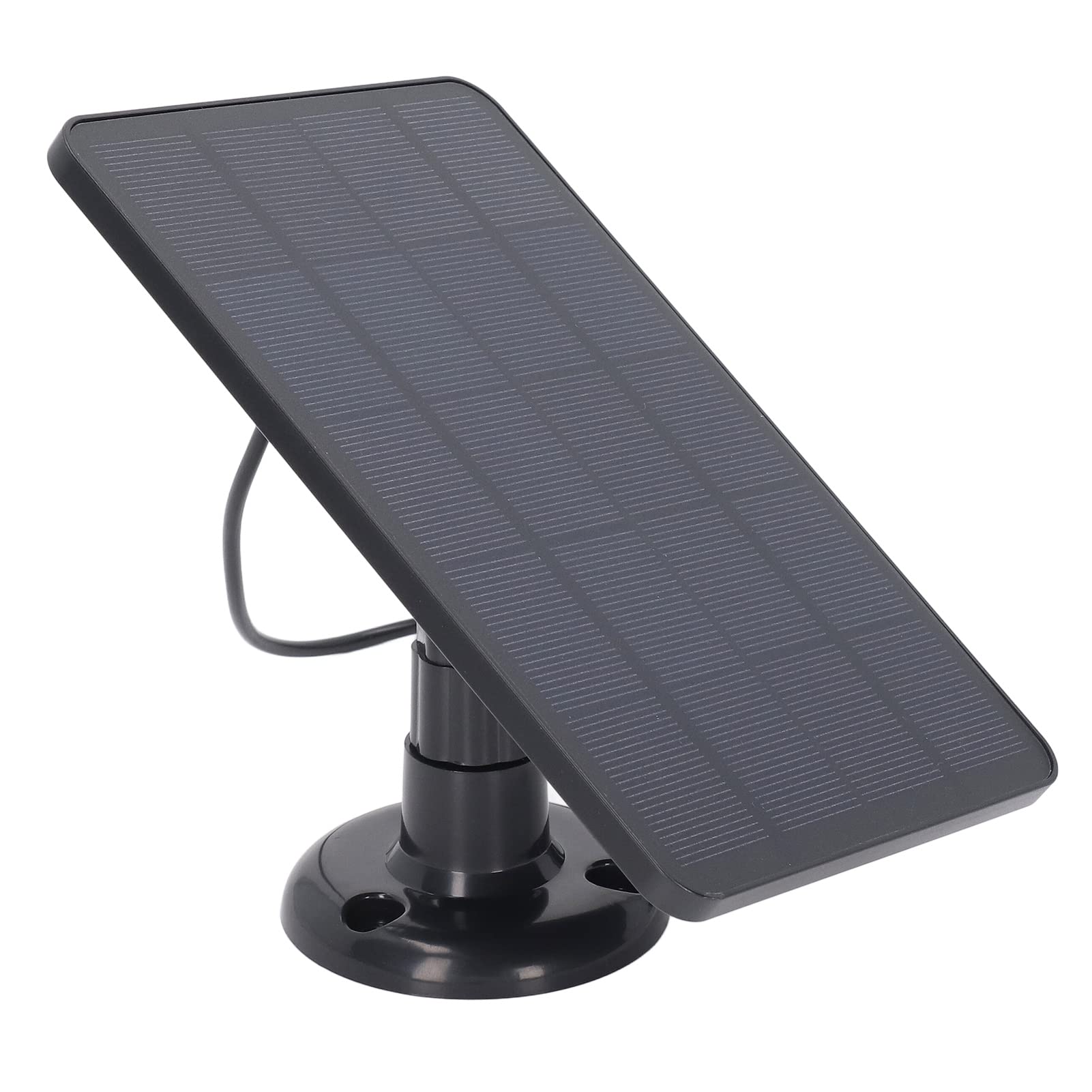 Solar Panel for Wireless Security Camera, Waterproof 10W Micro USB Solar Panel for Surveillance Camera Adjustable Wall Mount (Black)