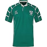 Malham USA Ireland Rugby Jersey - Embroidered Shamrock Crest - Breathable Short Sleeve Shirt