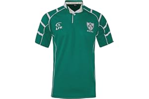 Malham USA Ireland Rugby Jersey - Embroidered Shamrock Crest - Breathable Short Sleeve Shirt