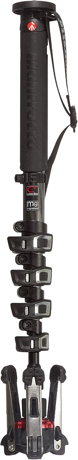 Manfrotto MVMXPROC5, Xpro Fluid Video 5 Section Carbon Fibre Monopod, Fluidtech Base, Quick Power Lock System, Portable - Image 3