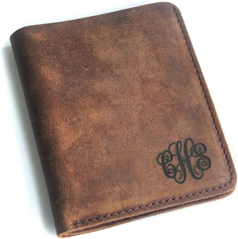 Personalized Leather Wallet, Engraved Monogram Leather Wallet, Groomsmen Gifts