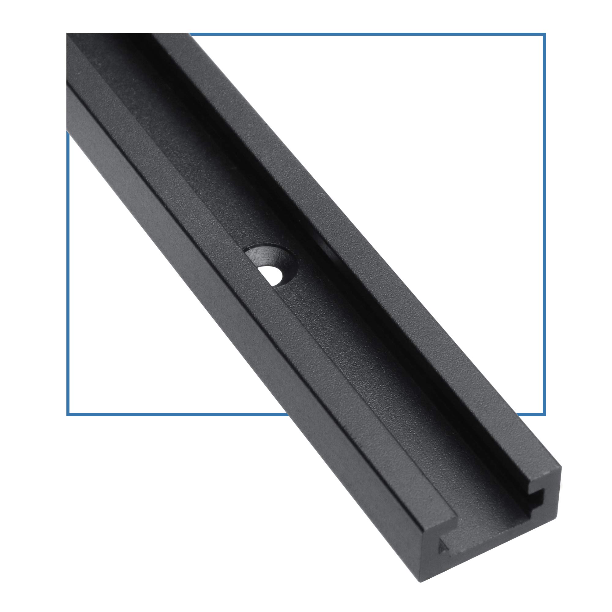 Hot Favorable Aluminum 24" T-Track for Woodworking –Double Cut Profile Universal with Predrilled Mounting Holes -Woodworking and Clamps-Fine Sandblast Black Anodized 1PK