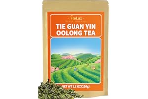TeeLux Tie Guan Yin, 8.8oz Oolong Tea Loose Leaf with Roasted Aroma, Iron Goddess of Mercy, Fujian Anxi High Mountain Tieguanyin Tea