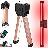 YETHKE Gym Lamp, Portable Gym Lighting for Posing, Magnetic Work Light with Portable Charger, Gift for Men/Women, 180° Rotate Foldable with Hang Hook Camping Lamp, LED Handheld Flashlight-Rose