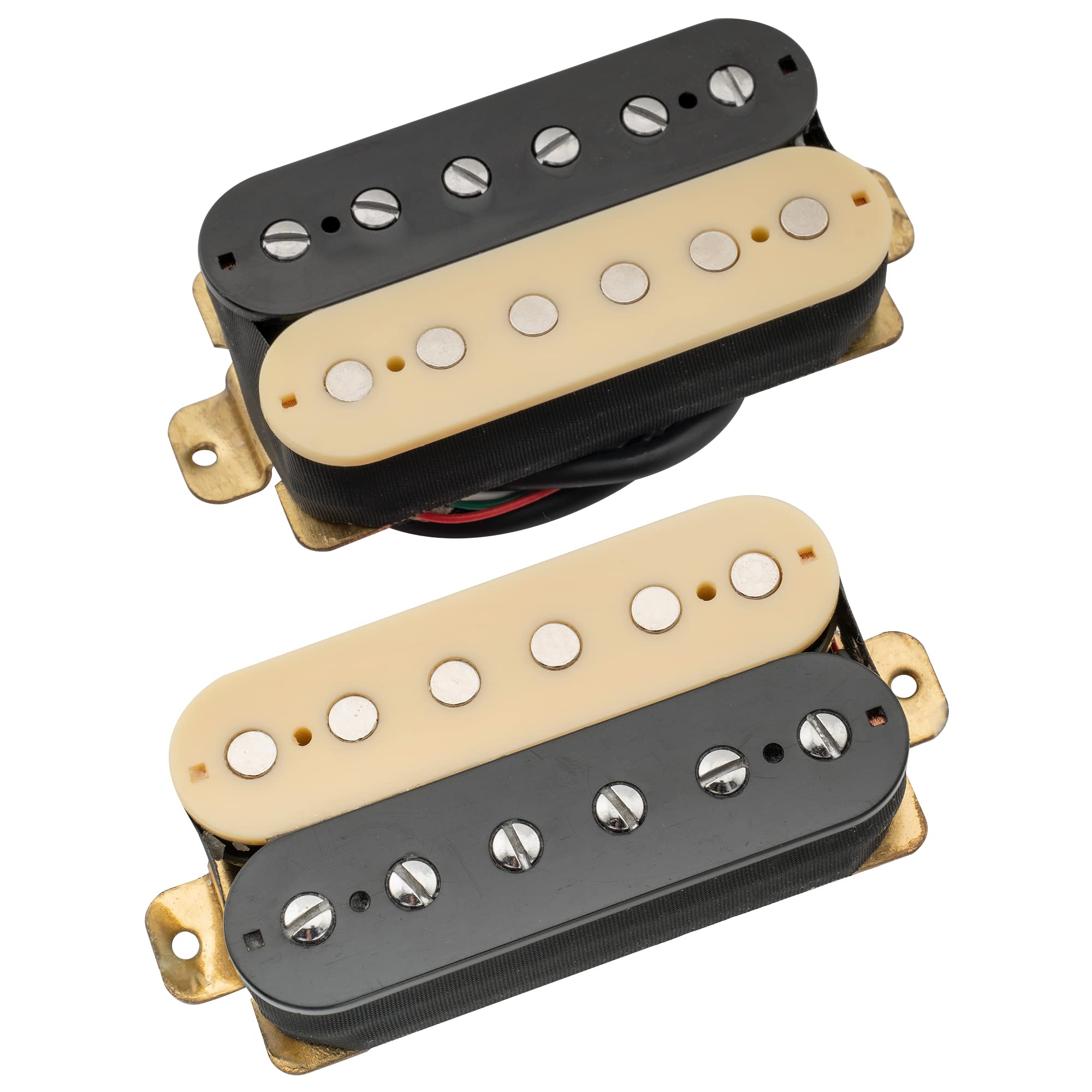 Musiclily 52mm Bridge and 50mm Neck Guitar Humbucker Double Coil Pickups for Electric Guitar,Zebra — image 1