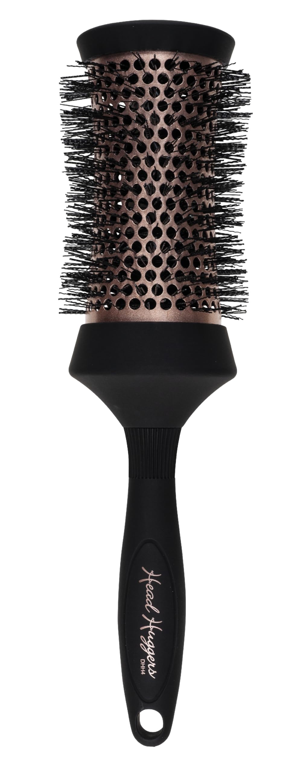 Denman (Large) Thermo Ceramic Hourglass Hot Curl Brush - Hair Curling Brush for Blow-Drying, Straightening, Defined Curls, Volume & Root-Lift - Rose Gold & Black, (DHH4RRG)