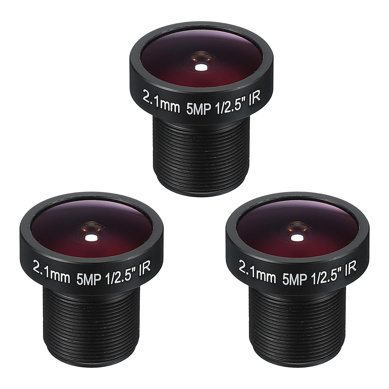 PATIKIL 2.1mm CCTV Camera Lens, F2.0 FPV Security Lens 5MP 160° Wide Angle Board M12 Threaded Dia for IP Camera Panoramic, 3 Pack