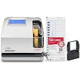 Pyramid Time Systems 3500SS Employee Punch Clock &amp; Document Stamp | Doubles as a document stamp, side-loading time cards, auto DST and leap year adjustment, 7-day battery backup.