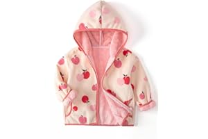 YUHANWOO Toddler Printed Polar Fleece hooded Jacket Baby Boys Girls Kids Winter Warm Spring Autumn Outerwear Soft Lightweight