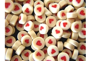 Devardi Glass COE 90 Millefiori Hi-Def Premium Fire-Polished 2oz White Hearts, Fusing, Mosaic