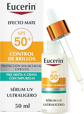 Sun Face Oil Control Sérum Facial UV FPS50+ 30ml - Protector Solar Facial 50 Ligero y Matificante - Sérum con Protección Solar 50+ y Complejo Anti-Polución - Invisible - Piel Mixta/Grasa