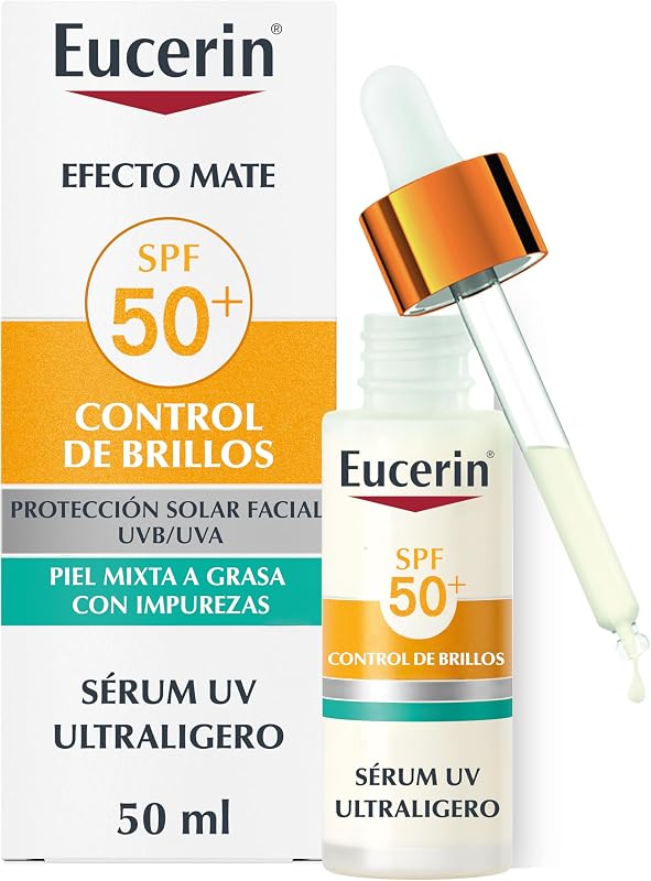 Sun Face Oil Control Sérum Facial UV FPS50+ 30ml - Protector Solar Facial 50 Ligero y Matificante - Sérum con Protección Solar 50+ y Complejo Anti-Polución - Invisible - Piel Mixta/Grasa