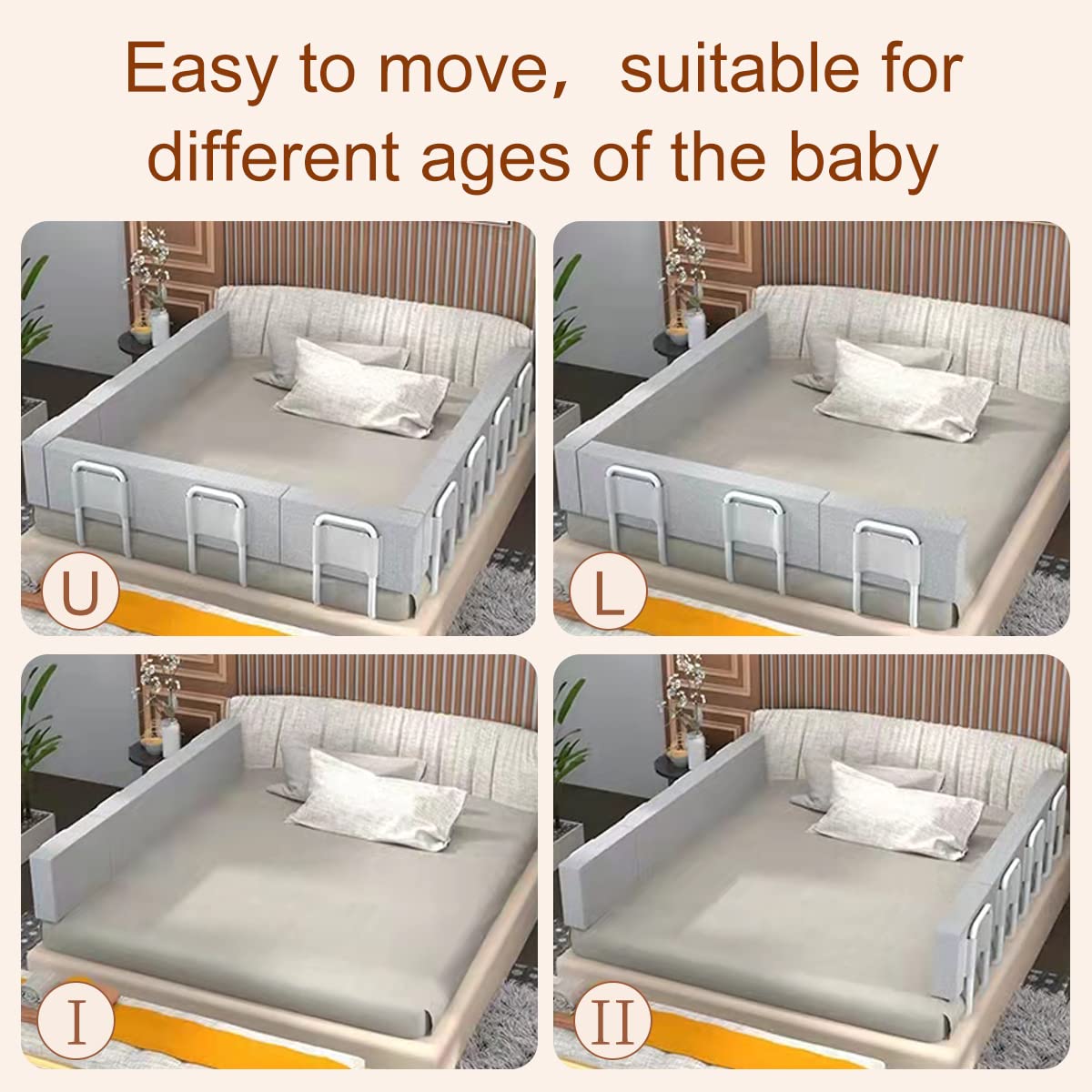 Adjustable Bed Rails and Safety Bumpers for Elderly, Adults, and Toddlers – Secure Bed Guard for King, Queen, Twin, and Full Sizes – Bedside Assist, Grab Bars, and Barrier Support for Kids and Seniors