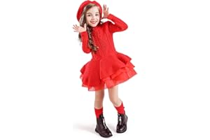 NNJXD Girls Long Sleeve Autumn Winter Knit Sweater Christmas Dress Casual Wear