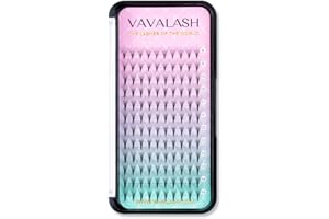 VAVALASH Eyelash Extensions 3D 4D 5D 6D 8D 9D 10D Thickness 0.07/0.1 C/D Curl Eyelashes Middle Stem & Long Stem Heat Bonded Premade Fans Russian Volume Lash Extensions Supplies (Middle Stem 10D-0.07-D-8-15mm)