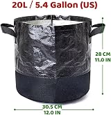 Growerz WetLockz 20L Heavy-Duty Fabric Grow Bags 5 Pack | Moisture Control view 2