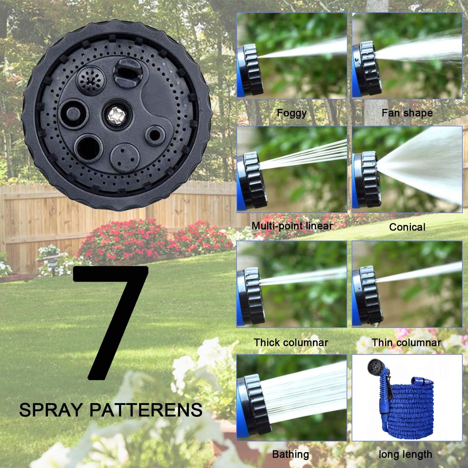 Mangueras de jardín Jardín 100FT PECHTY Flexible Manguera de Jardín