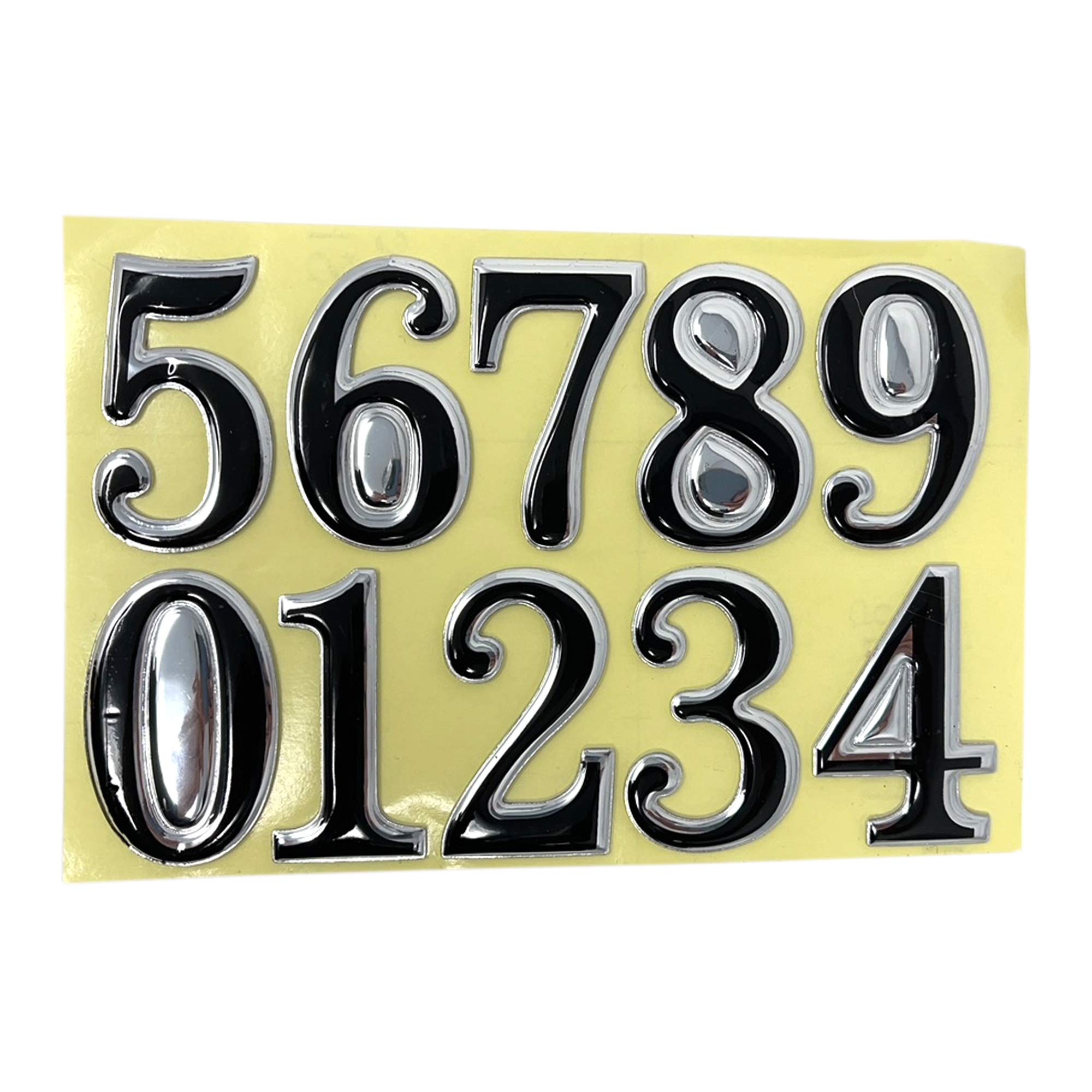 SystemsEleven Silver/black Sticky Property Numbers Door House Numbers Set Stick on Numbers for Bins Doors House Office Bins and Adhesive Door Numbers