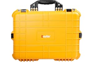 Eylar Large 20 Inch Protective Camera Case Water and Shock Proof With Foam (Yellow)