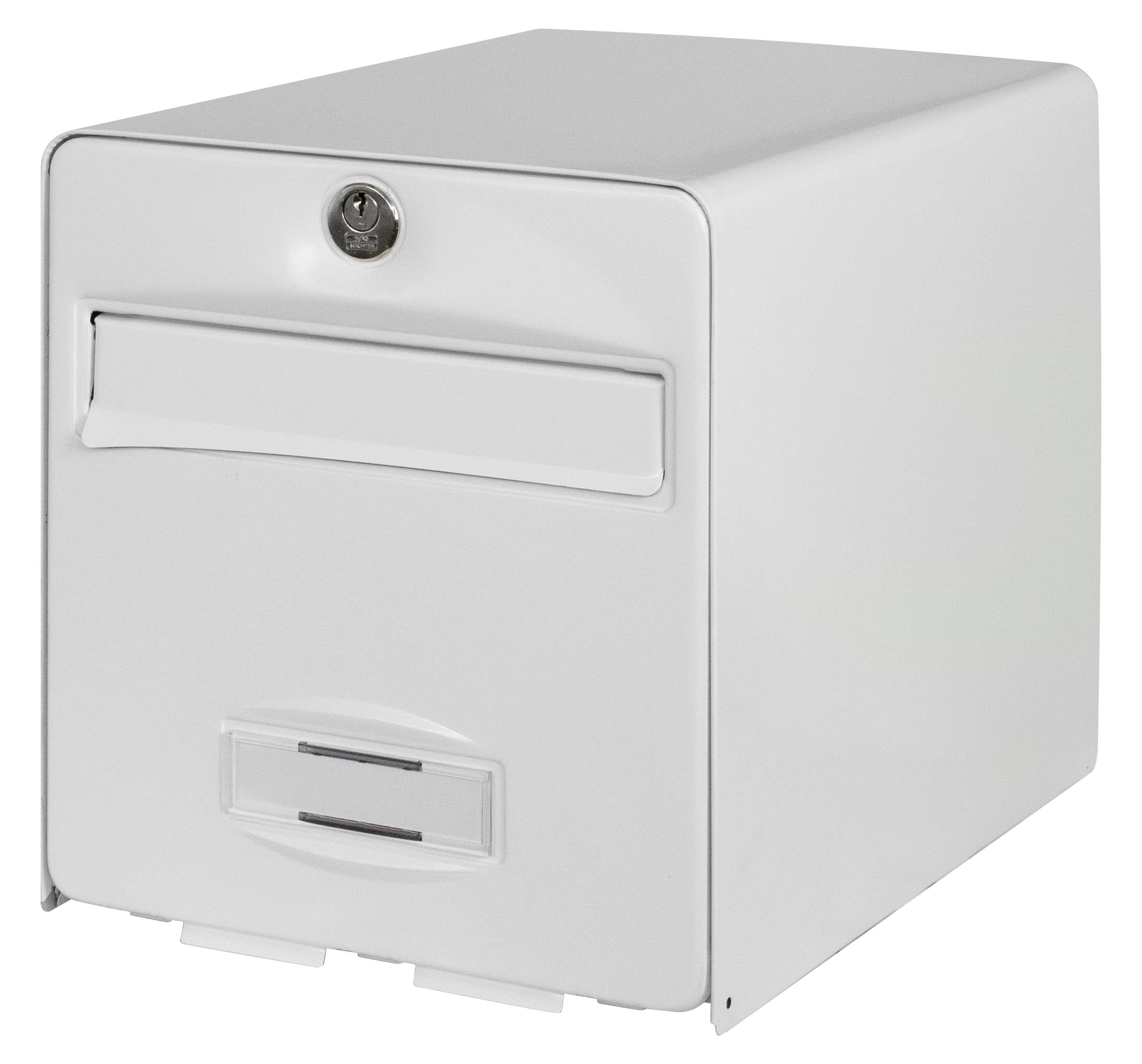 Burg-Wächter Boîte Aux Lettres Agréée La Poste, 2 Portes, 509 Bl Balthazar, Blanc, En Acier Galvanisé, Avec Porte À Ouverture Totale Et Stop-Courrier (Porte Bloquée À 120°)