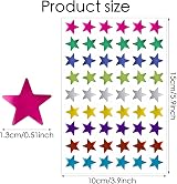 jeufun 540PCS Metallic Star Reward Stickers 1.3cm Assorted Colours view 2
