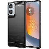Aikcks for Motorola Moto G85/ Moto Edge 50 Fusion Phone case, Shockproof, Scratch Resistant Carbon Fiber Jacket, Soft TPU, for Moto S50 Neo case (Black)