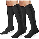 Zipper Compression Socks for Women & Men 2 Pairs,15-20mmhg Closed Toe Compression Stocking is Best for Athletic Running,Hiking