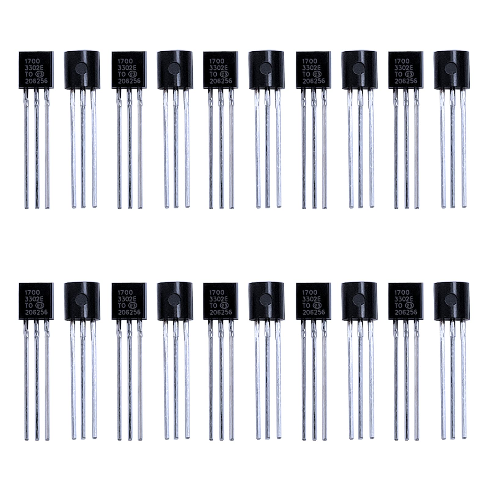 20pcs MCP1700-3302E/TO-92 LDO Linear Voltage Regulator 3-Terminals 250mA Fixed Output Voltage Nom. 3.3V Through Hole