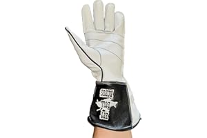 EPT BULL ROPES Bull Riding Glove Adult - White Leather EPT Brand Sizes 7.0-10.5 LH or RH
