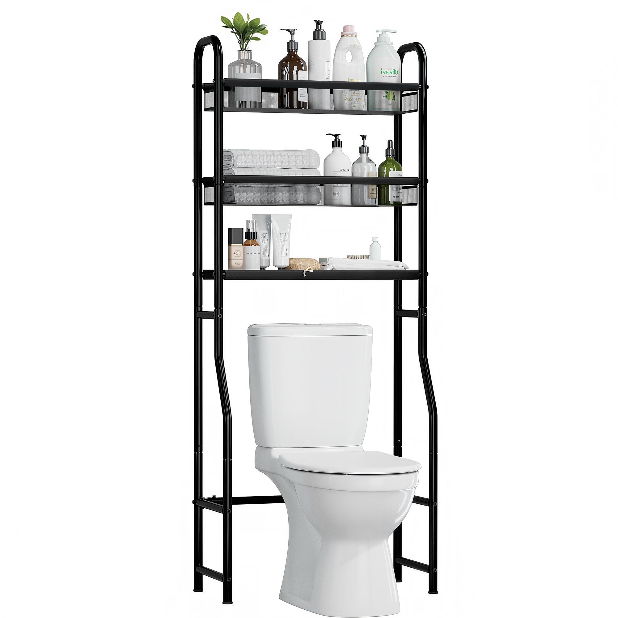 Photo 1 of STORAGEIDEAS 3 Tier Over The Toilet Storage Shelf, Freestanding Over The Toilet Rack, Space Saver Metal Bathroom Organizers and Storage for Small Space, Above The Toilet Storage Shelf Stand Organizer