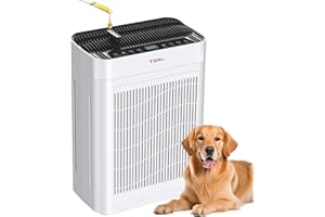 TER AIR Air Purifier for Home Large Room Bedroom Up to 3000 Sq Ft with Washable Filters, H13 Hepa Double-Sided Air Filter Purifier PM 2.5 Sensor, Air Cleaner for Dust, Pets, Smoke, Pollon 22dB (White)