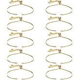 Sureio 10 Pieces Adjustable Slider Bracelet for Jewelry Making Bracelet Chains for DIY Jewelry Making Findings Extender Chains with Rhinestones Ends for Woman Girl(Gold)