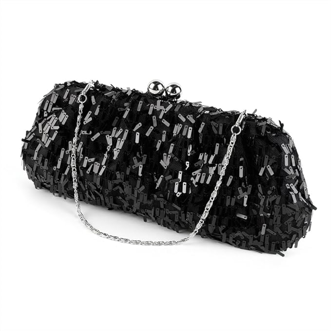Black Sequin Clutch Bag Amazon.co.uk Clothing