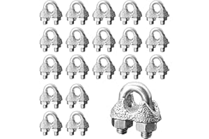 MENTBERY Wire Rope Clamp, 20PCS 3/16 Inches M5 Cable Clamps, Zinc Plated Wire clamp